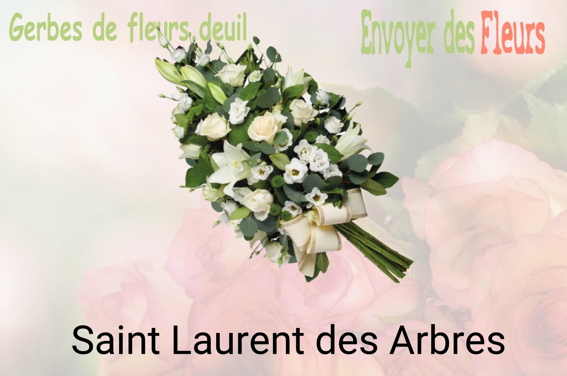Gerbe de fleurs de deuil livrée à Saint-Laurent-des-Arbres